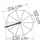 Preview: May Ampelschirm MEZZO MH 330cm rund - mit Höhenverstellung